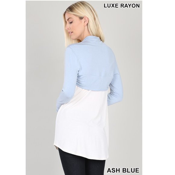 Long Sleeve Bolero Topper with side shirring - Cabernet - Picture 3 of 4